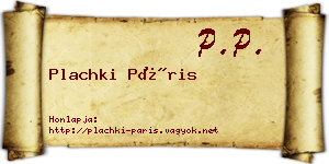 Plachki Páris névjegykártya